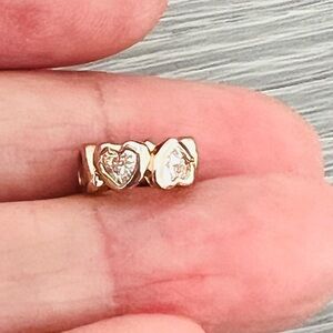 Rose gold  plated clear Crystal heart charm